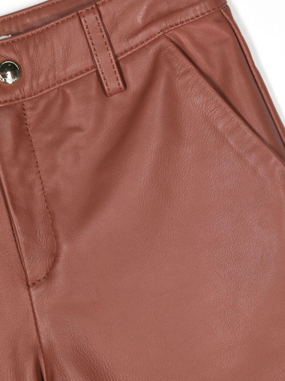 Pantaloni bambina rosso mattone