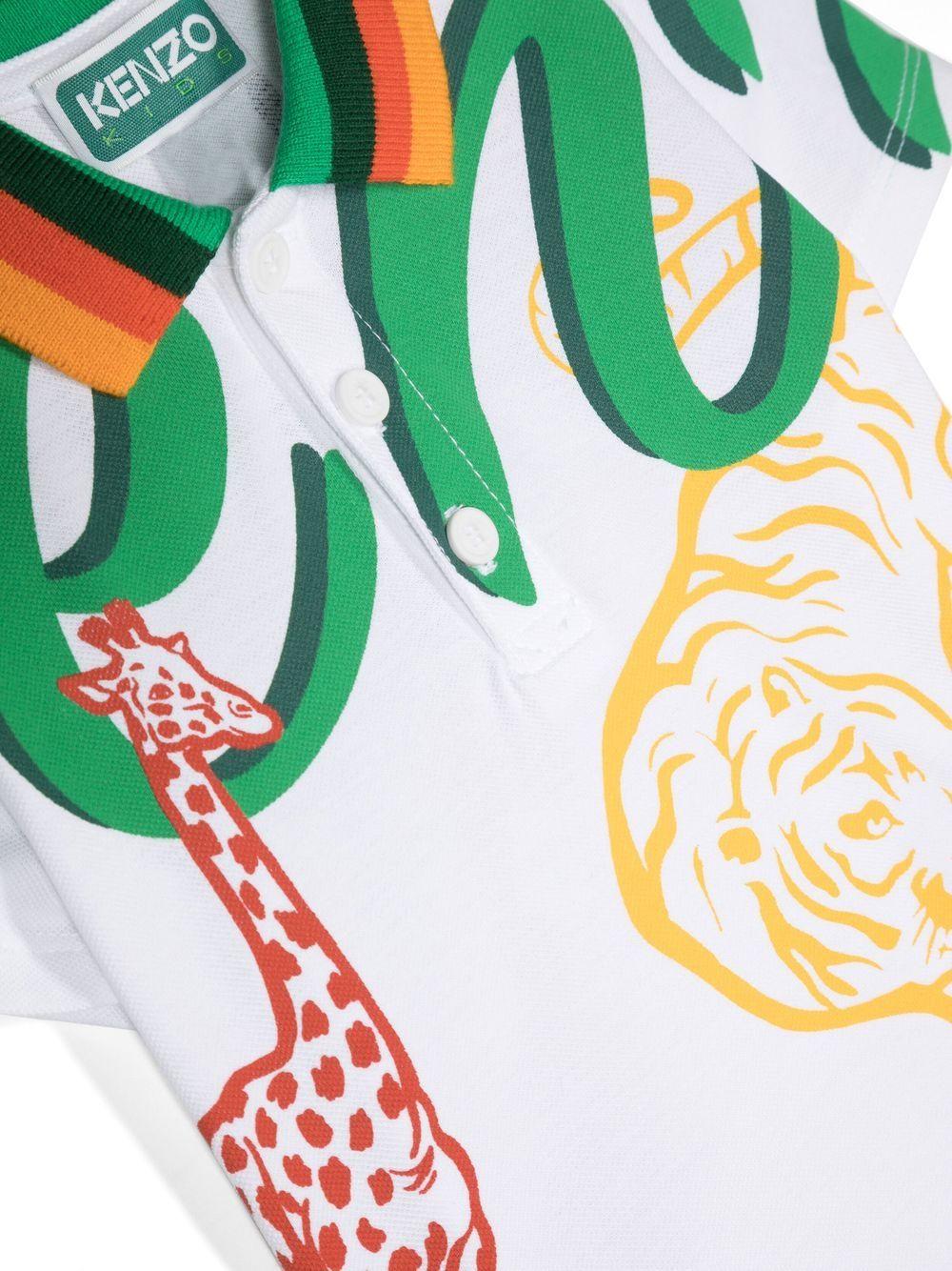 Polo bianca/multicolor neonato K05464 10P KENZO KIDS 