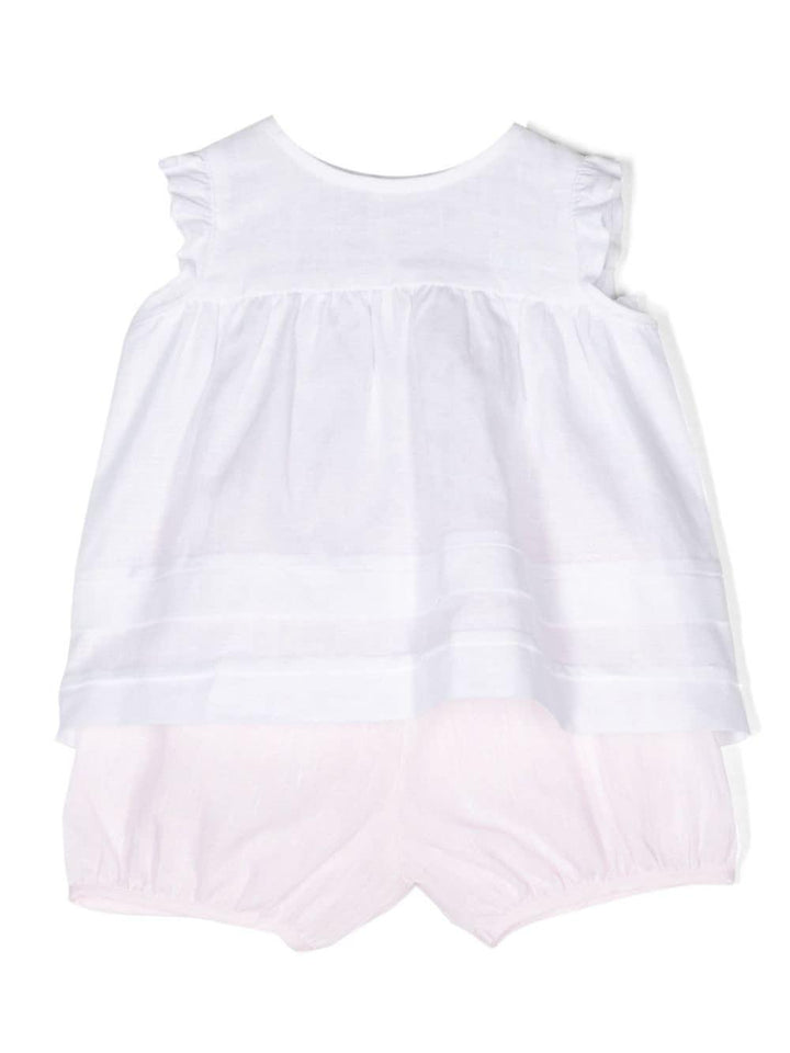 completo bianco/rosa neonata