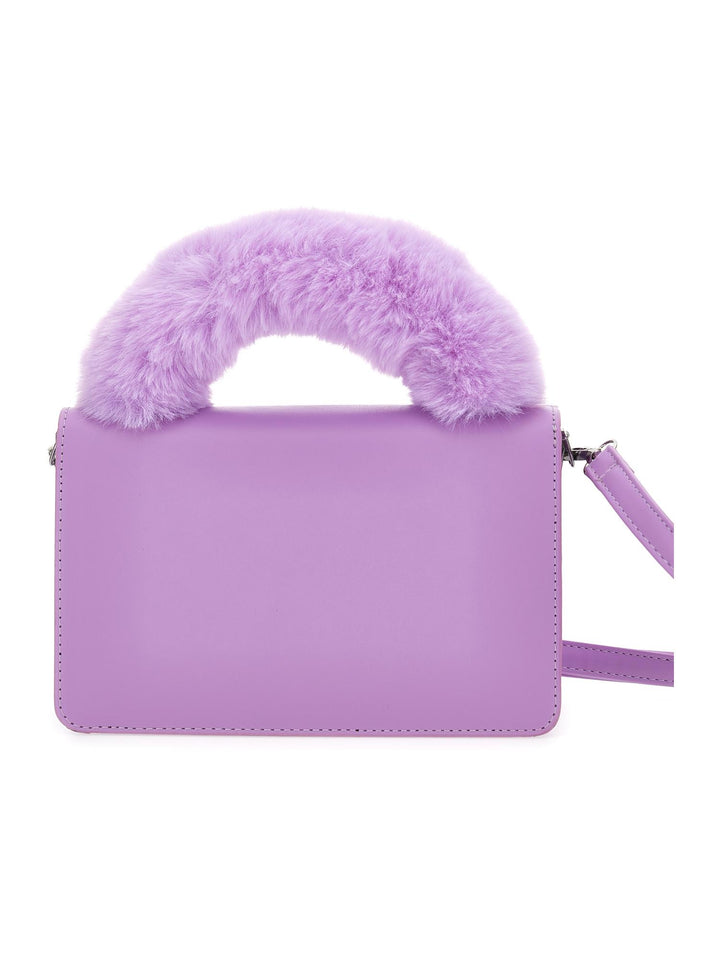 Borsa lilla bambina a spalla con logo goffrato 17B0112755 0065 Monnalisa kids 