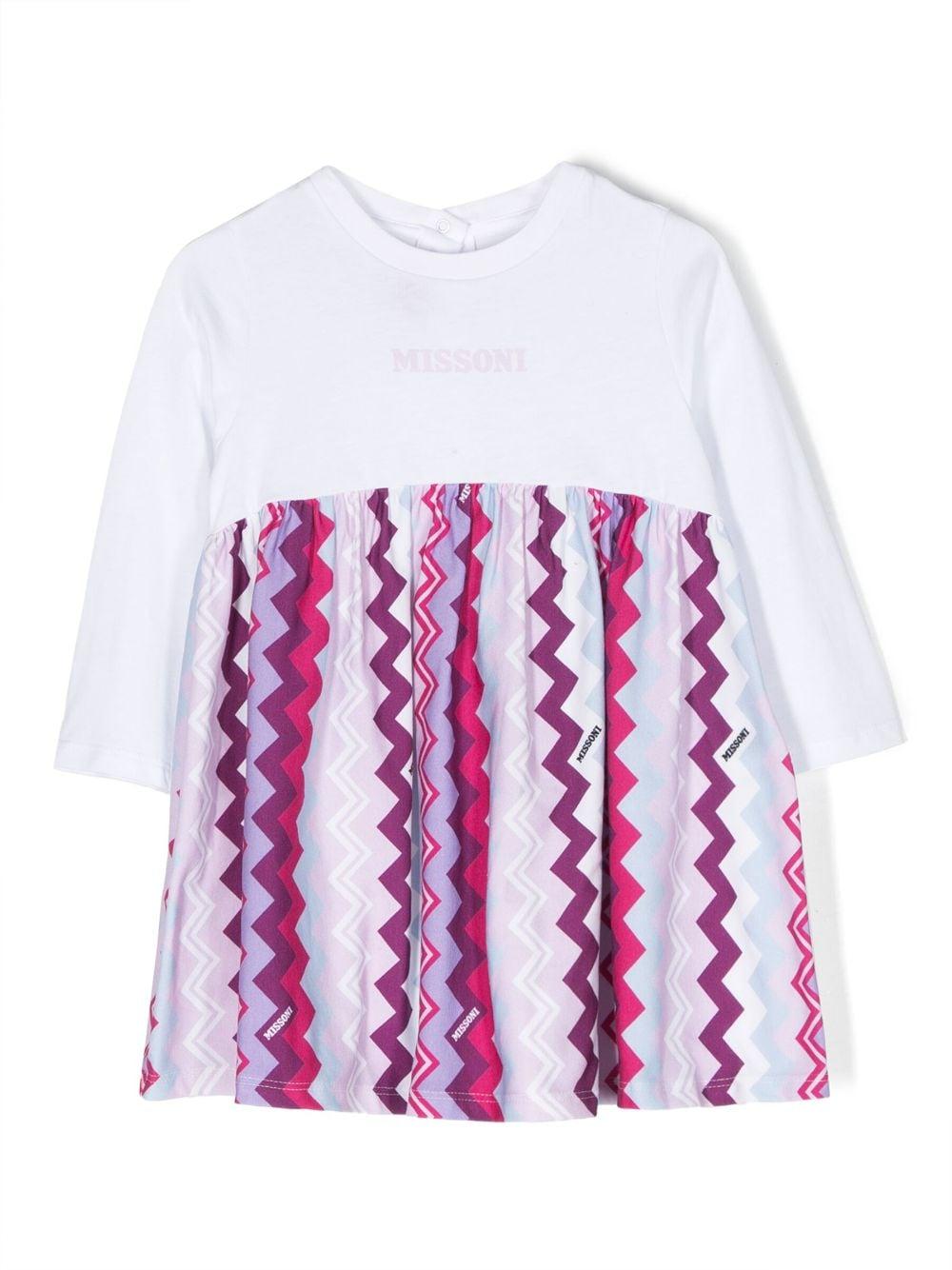 Abito bianco e fucsia bambina MT1020J0319 579MC MISSONI KIDS 