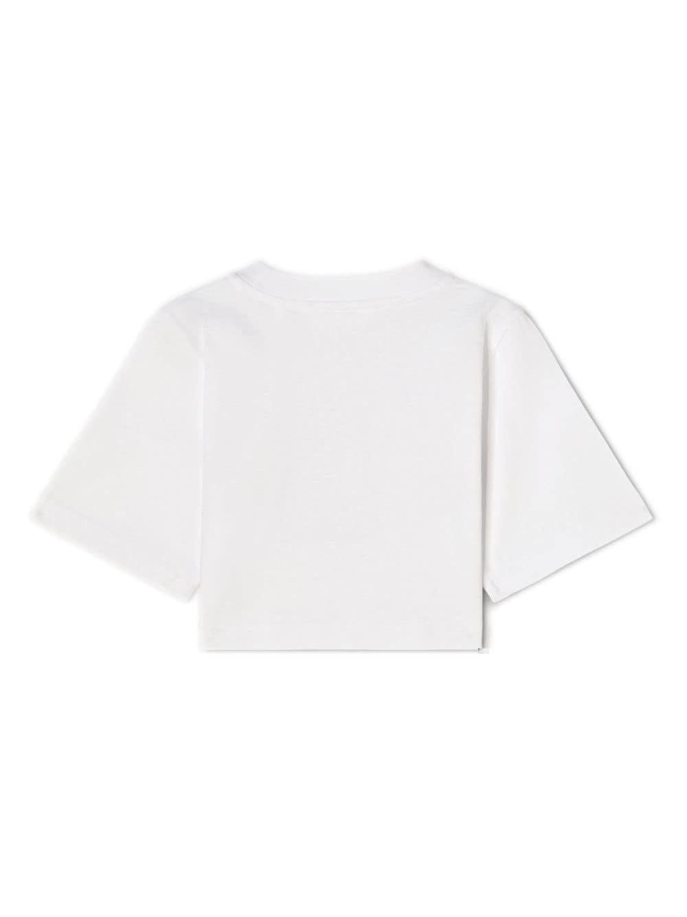 T-shirt bianca bambina con stampa multicolor PGAA004C99JER001 0132 PALM ANGELS KIDS 