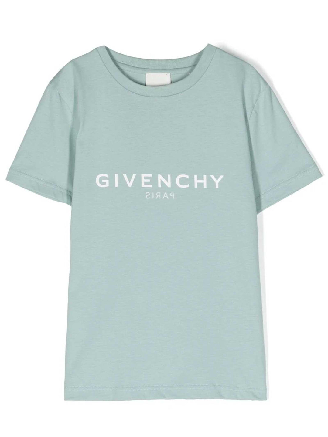 T-shirt turchese bambino con logo stampato H25446 773 Givenchy Kids 