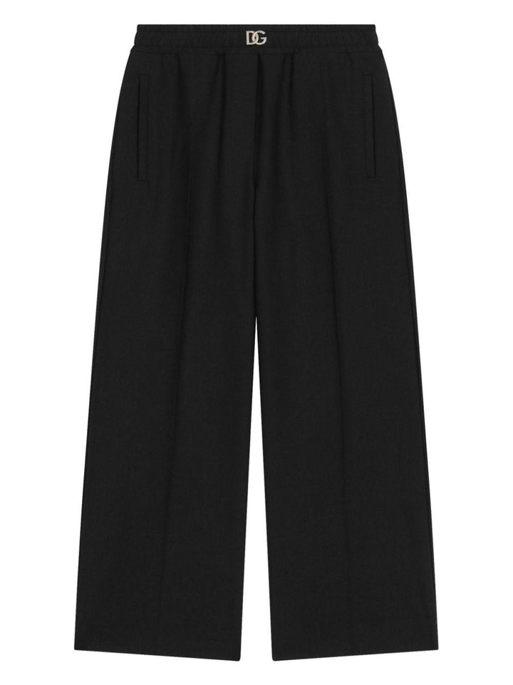 Pantaloni neri bambina con logo