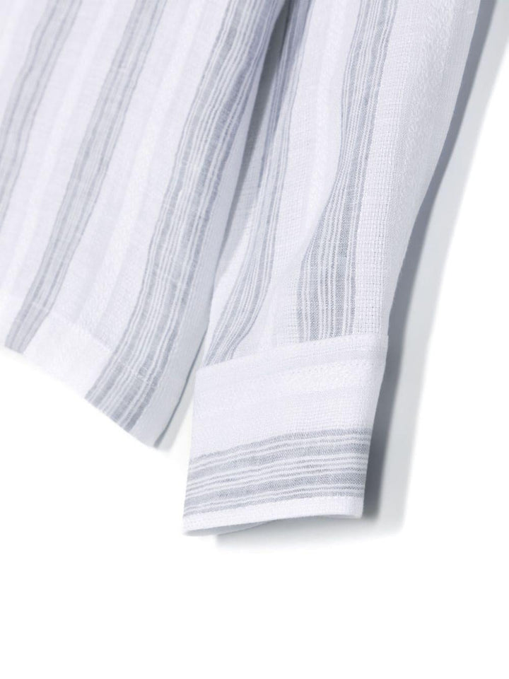Camicia bianca vaniglia/grigia bambino