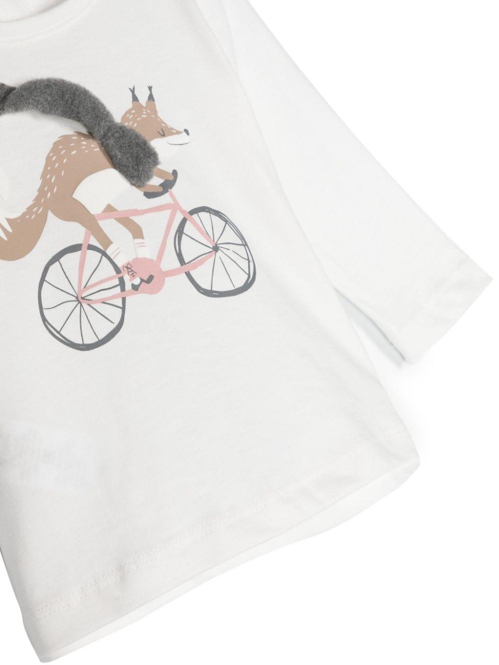 T-shirt bianca neonata A23TA341MF002 1008 IL GUFO 