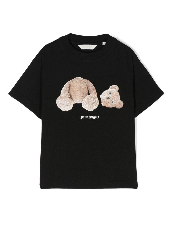 T-shirt bambino nera PBAA003C99JER005 1060 PALM ANGELS KIDS 