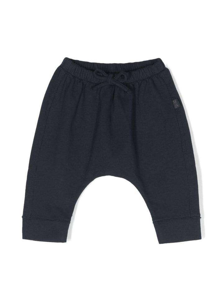 Pantaloni blu navy neonato con logo