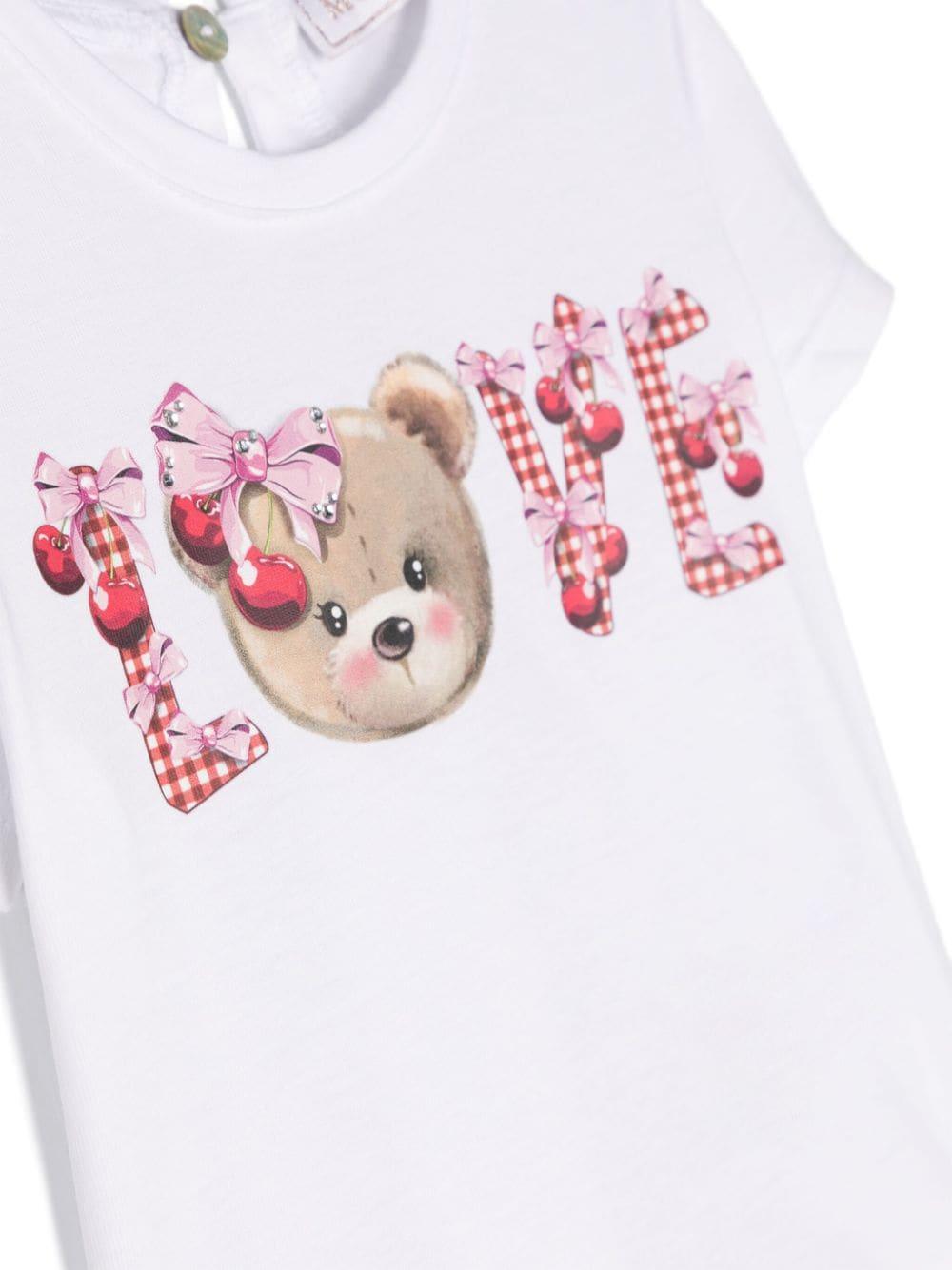 T-shirt bianca nenata 39C6113003 9990 Monnalisa kids 