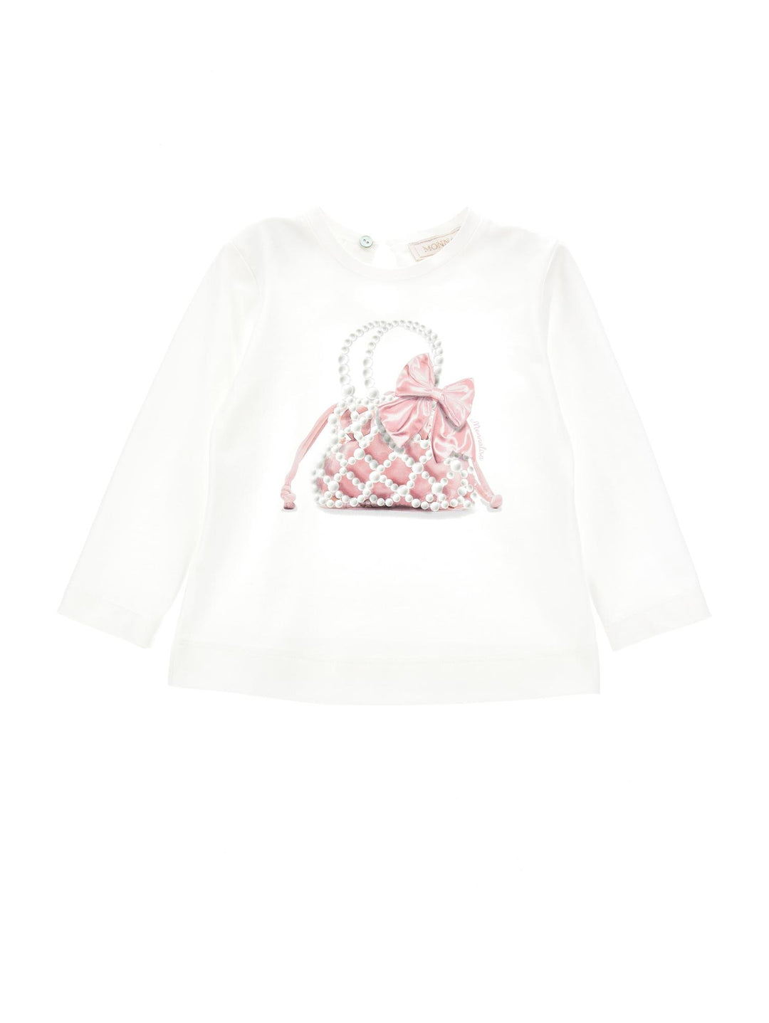 T-shirt bianca neonata con stampa 39B6012000 0001 Monnalisa kids 
