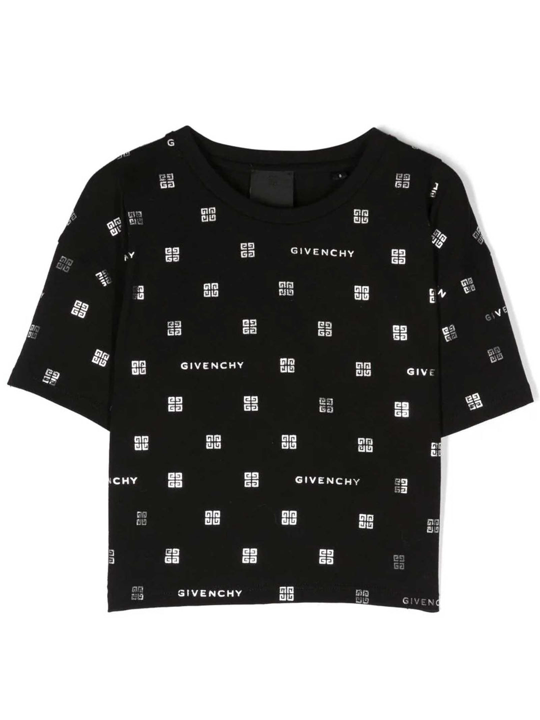 T-shirt nera bambina con stampa bianca H15344 09B Givenchy Kids 
