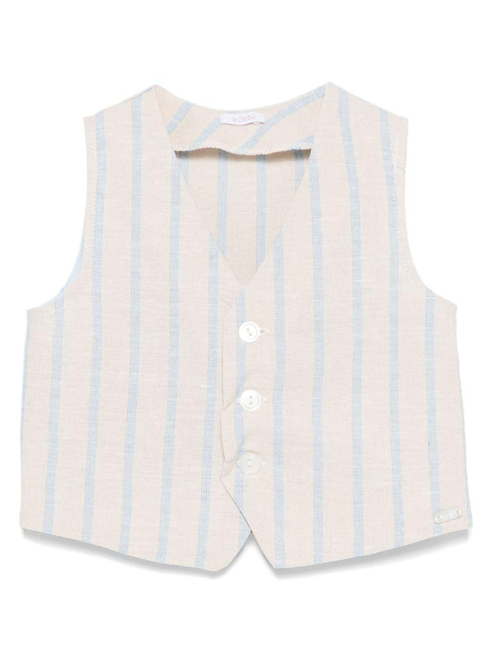 gilet beige/celeste neonato