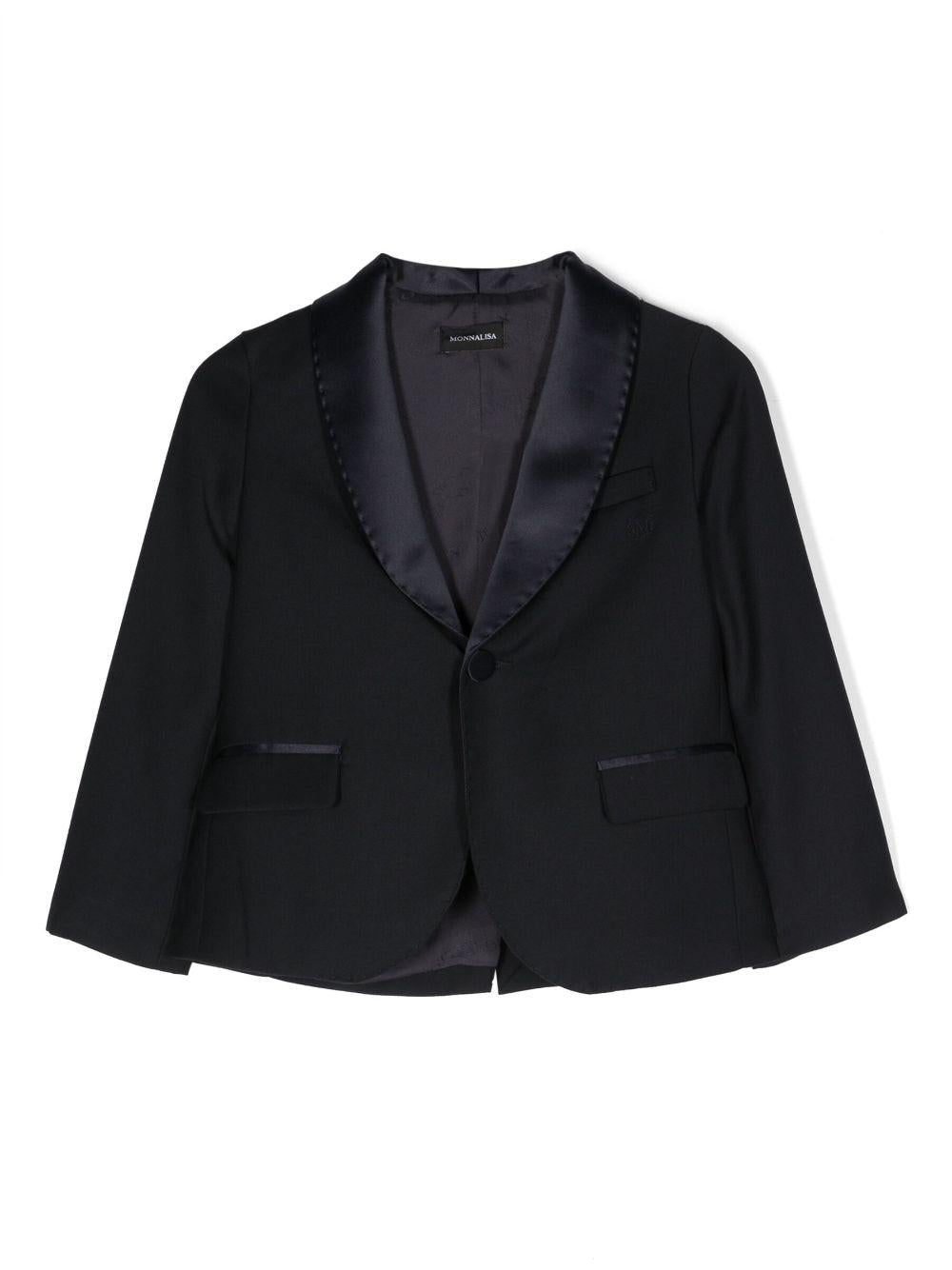 Blazer monopetto classico blu bambina 25B1052354 056S Monnalisa kids 