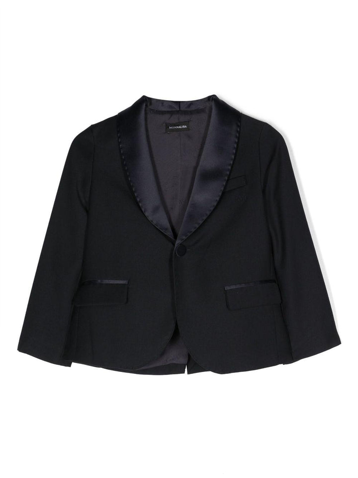 Blazer monopetto classico blu bambina 25B1052354 056S Monnalisa kids 