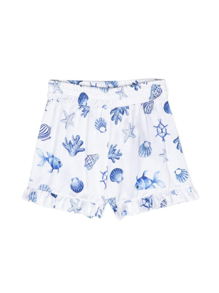 short bambina bianco/blu