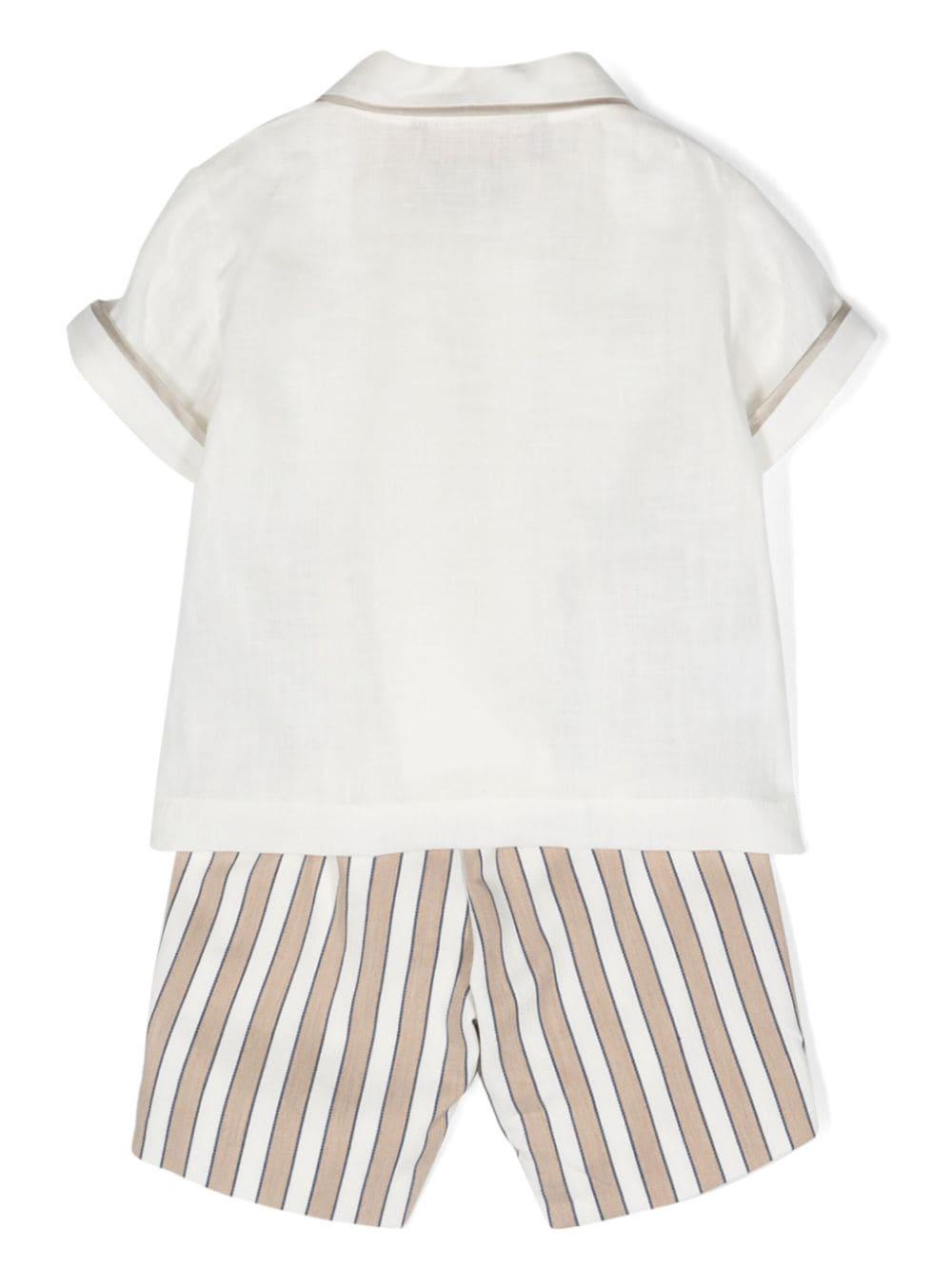 Completo bianco/marrone neonato
