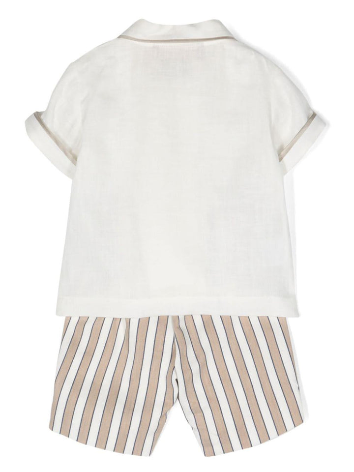 Completo bianco/marrone neonato