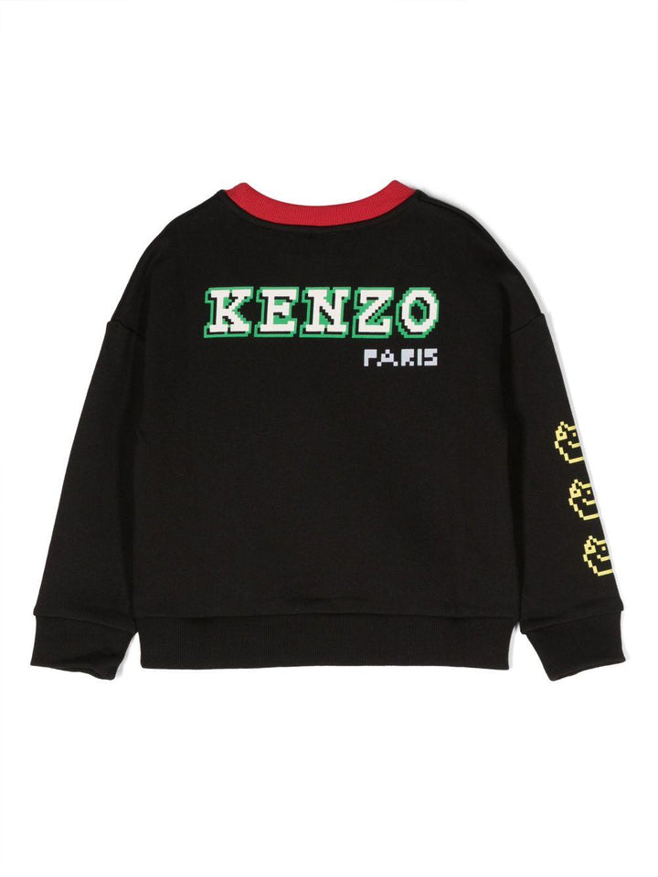 Felpa nera/multicolore bambino K15691 095 KENZO KIDS 