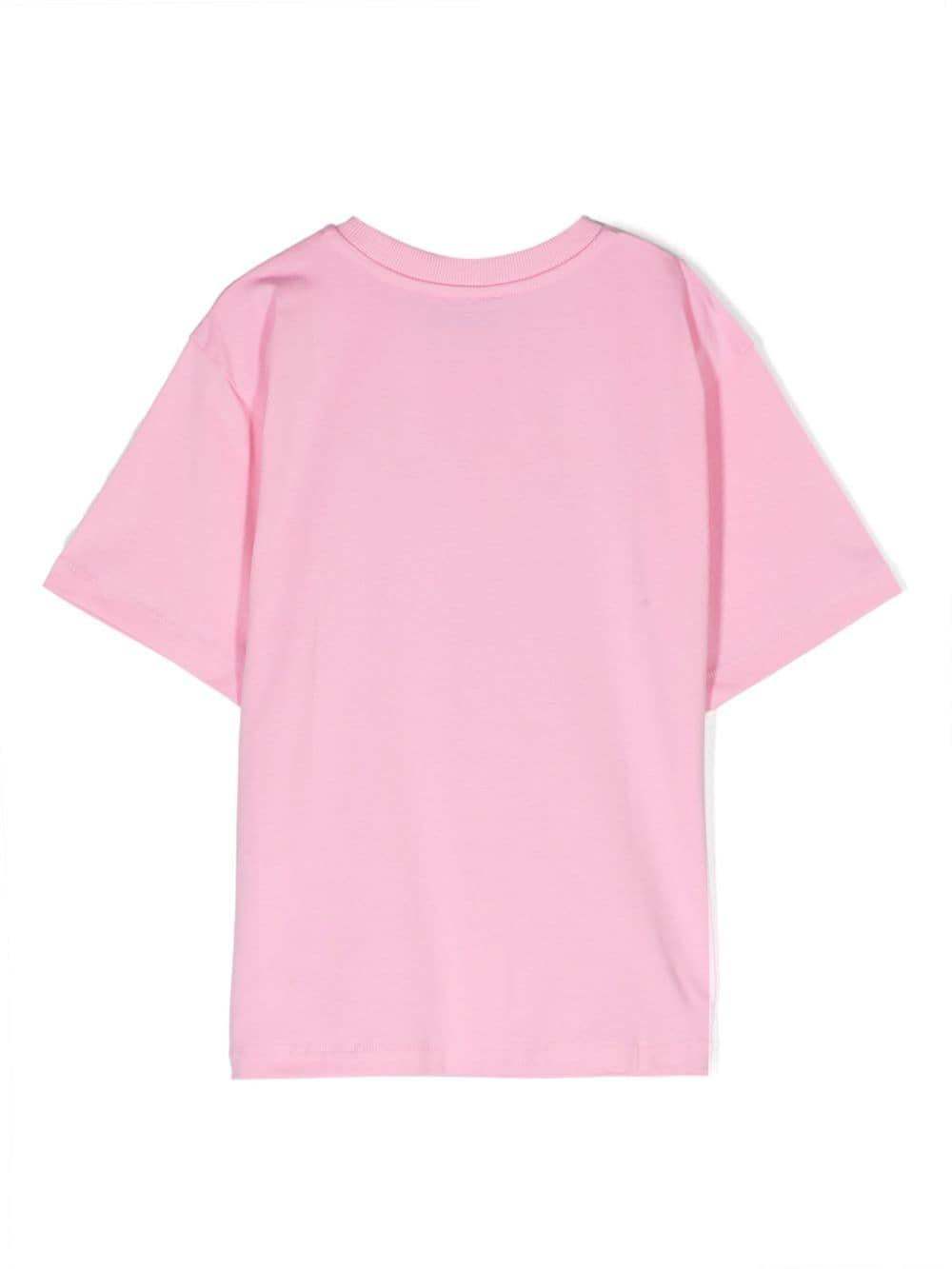 T-shirt bambina rosa/multicolore HUM04SLBA10 50206 MOSCHINO KIDS 