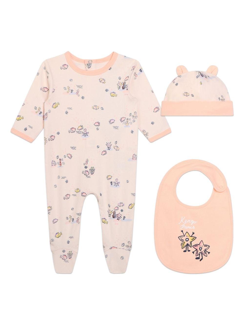 Set neonata rosa corallo K60047 47R KENZO KIDS 