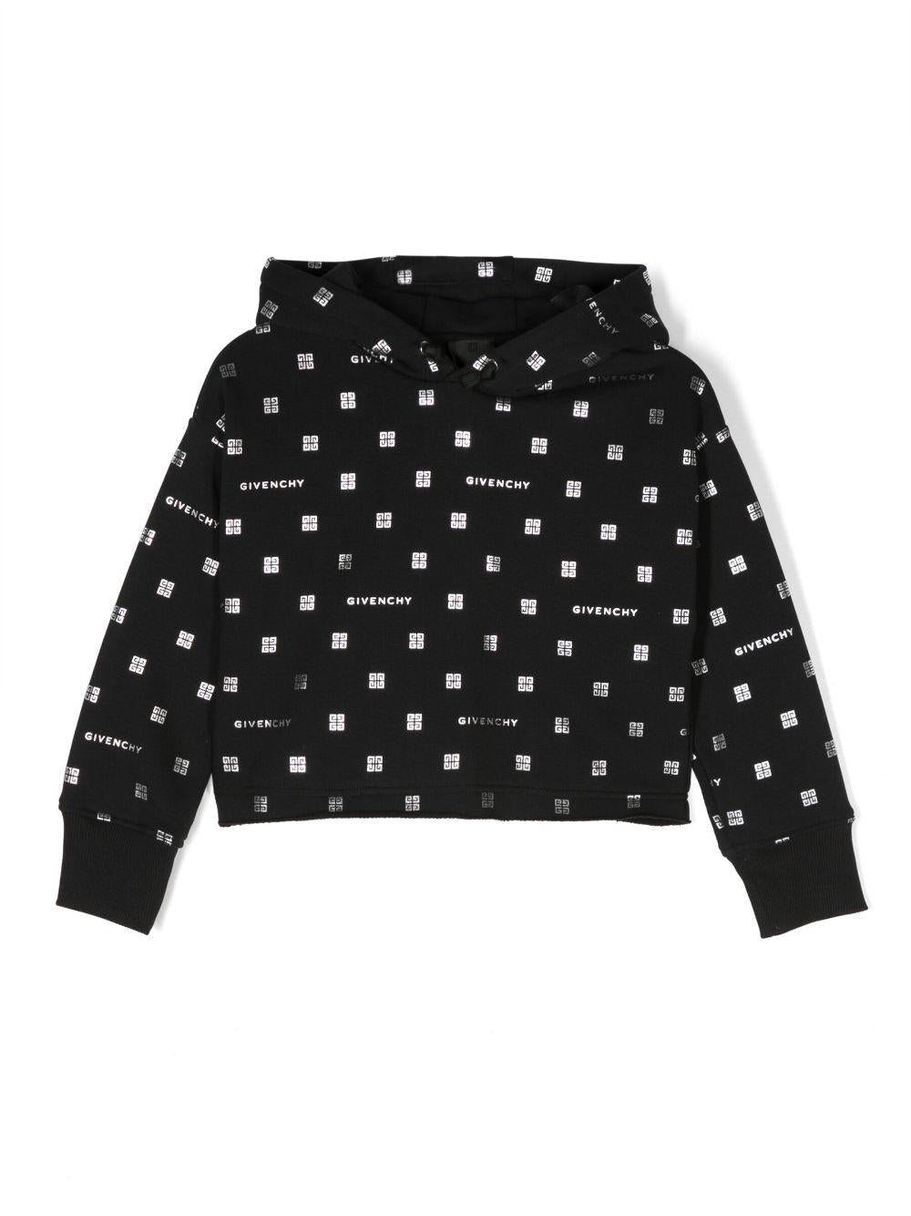 Felpa nera bambina con stampa bianca H15350 09B Givenchy Kids 