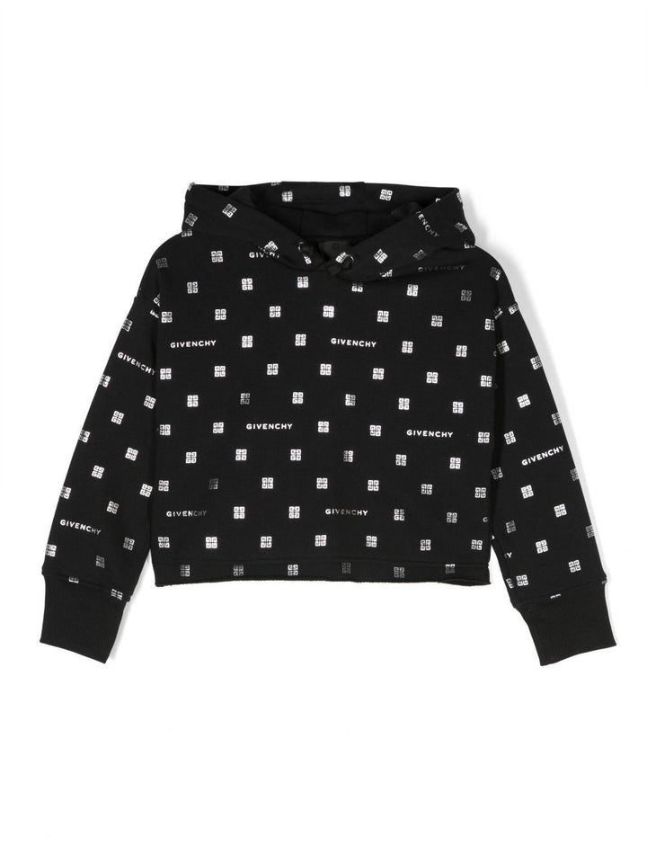 Felpa nera bambina con stampa bianca H15350 09B Givenchy Kids 