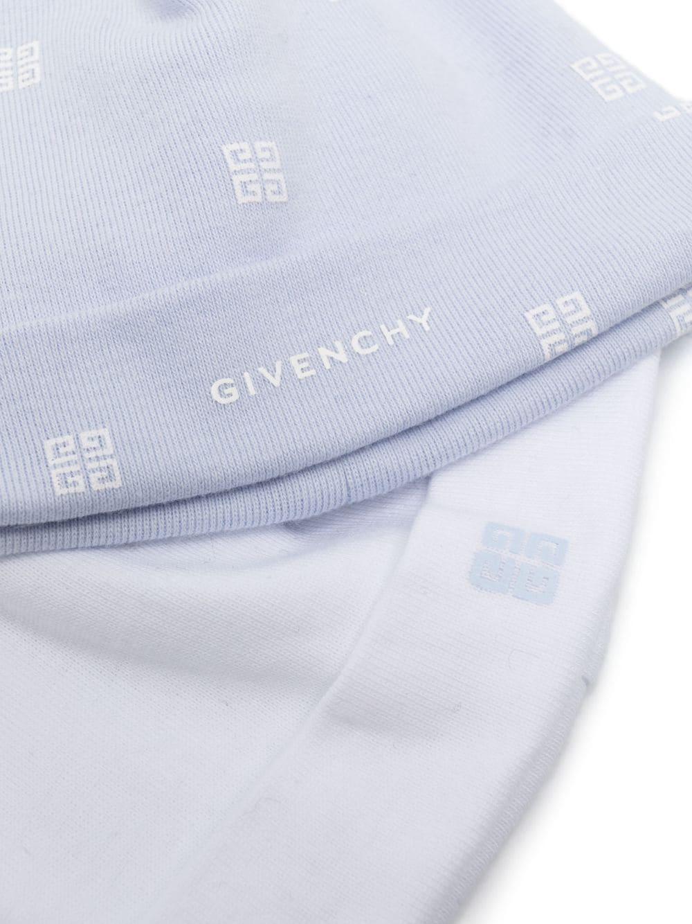 Set di due cappelli bianco e azzurro H98185 771 Givenchy Kids 