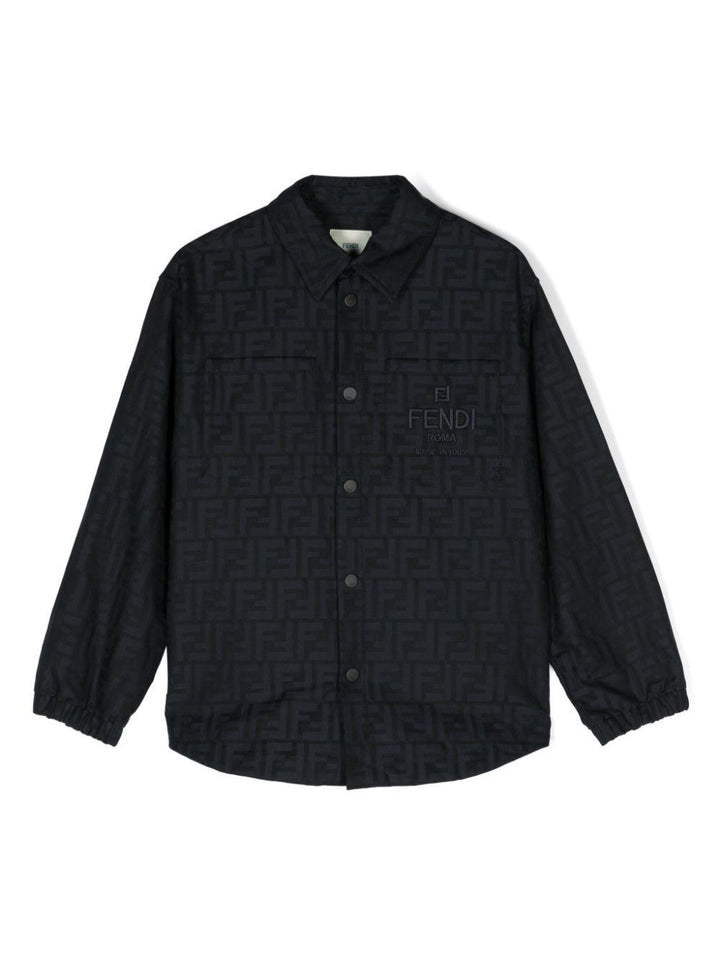 Giacca camicia bambina blu