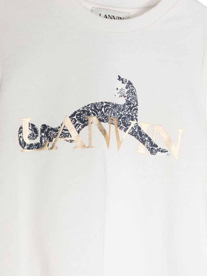 T-shirt bianca cloud bambina con stampa