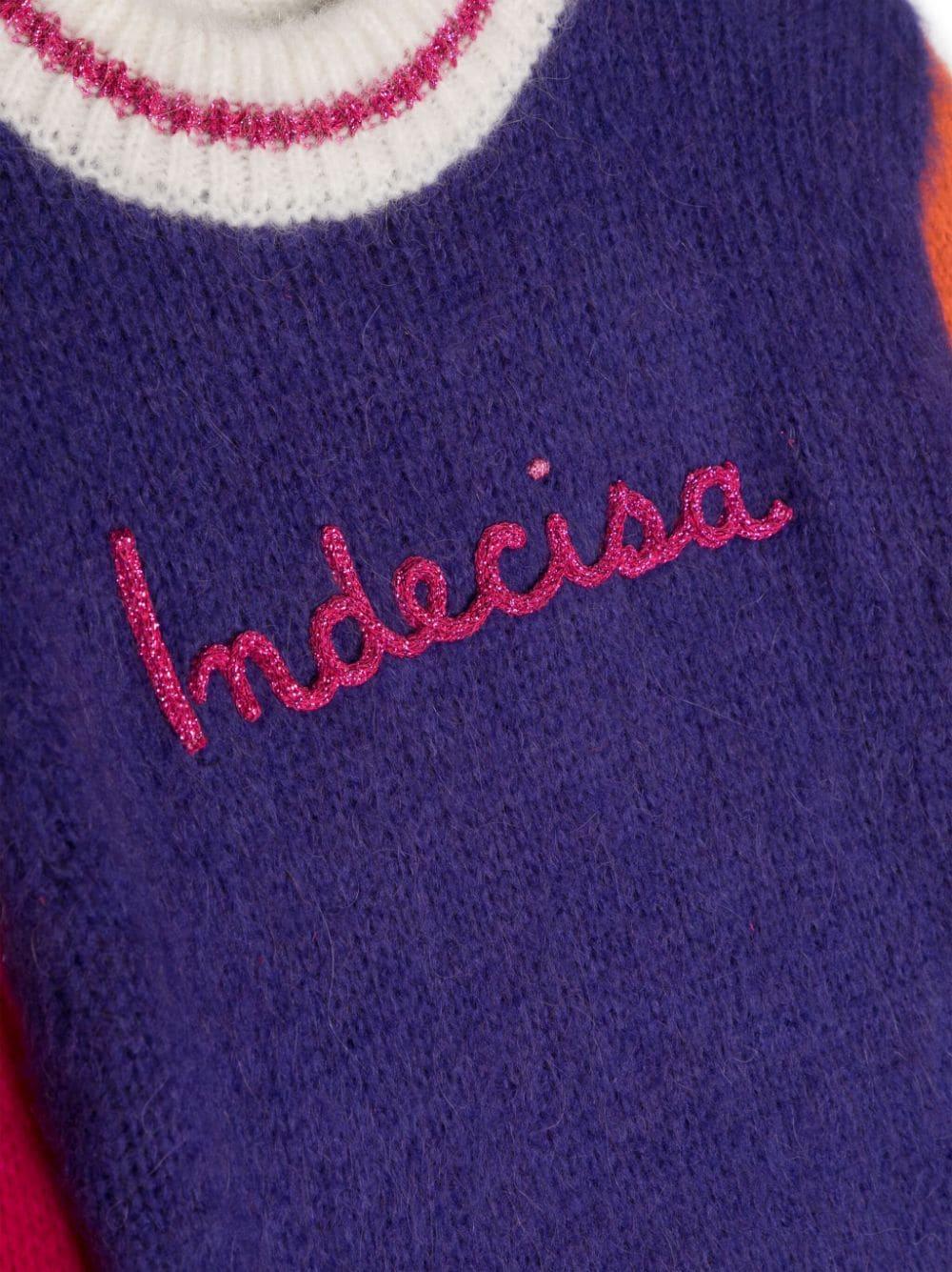 Maglione blu/ multicolor bambina