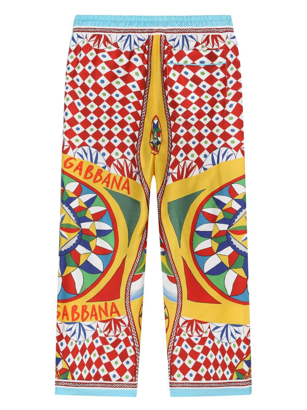 Pantaloni rosso/multicolore bambina