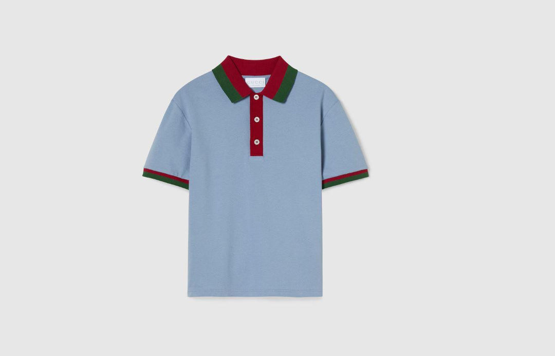 polo celeste bambino 825164XJHAN 4017 GUCCI KIDS 