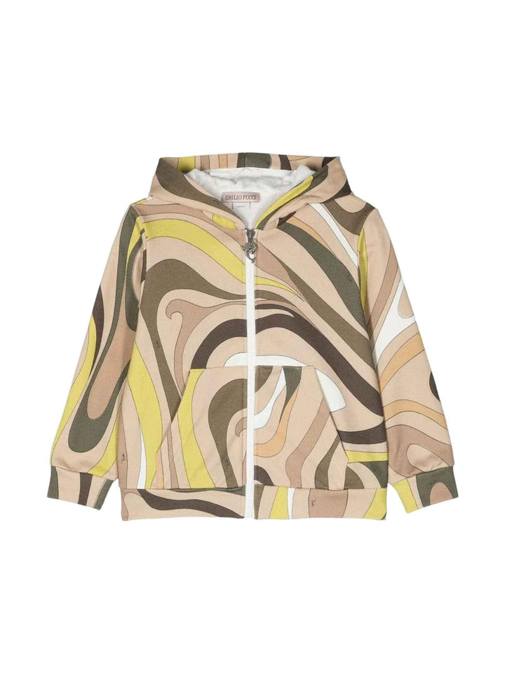 Felpa verde/multicolor bambino