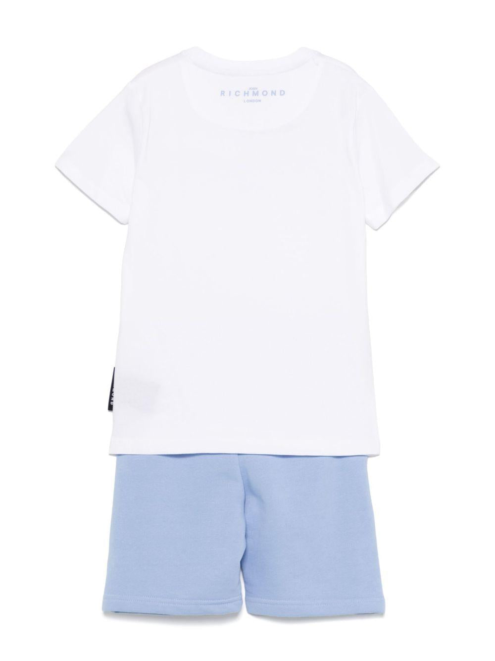 completo bianco/celeste bambino
