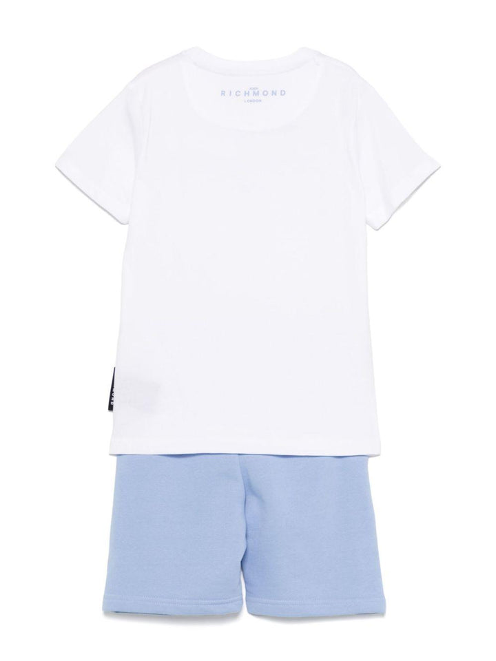 completo bianco/celeste bambino