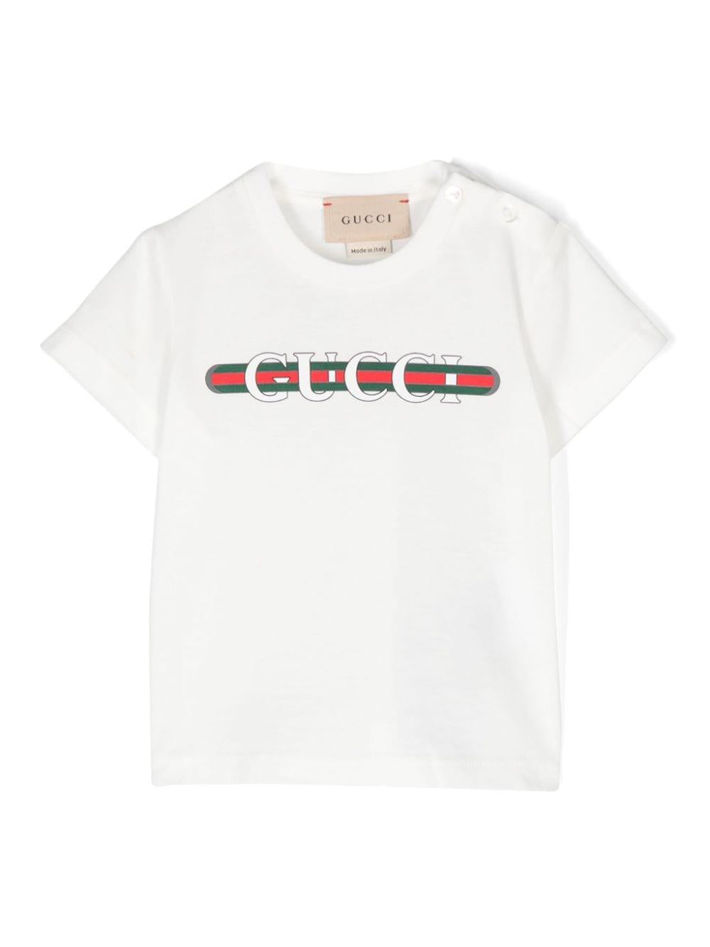 T-shirt bianca neonato 548034XJGPI 9214 GUCCI KIDS 