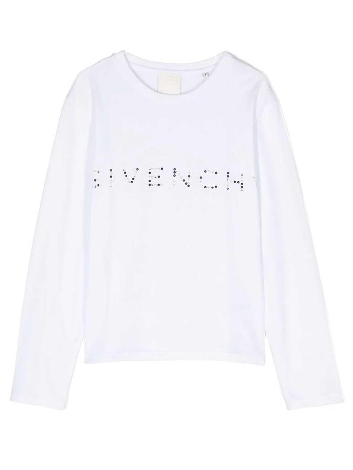 T-shirt bianca bambina con applicazione
