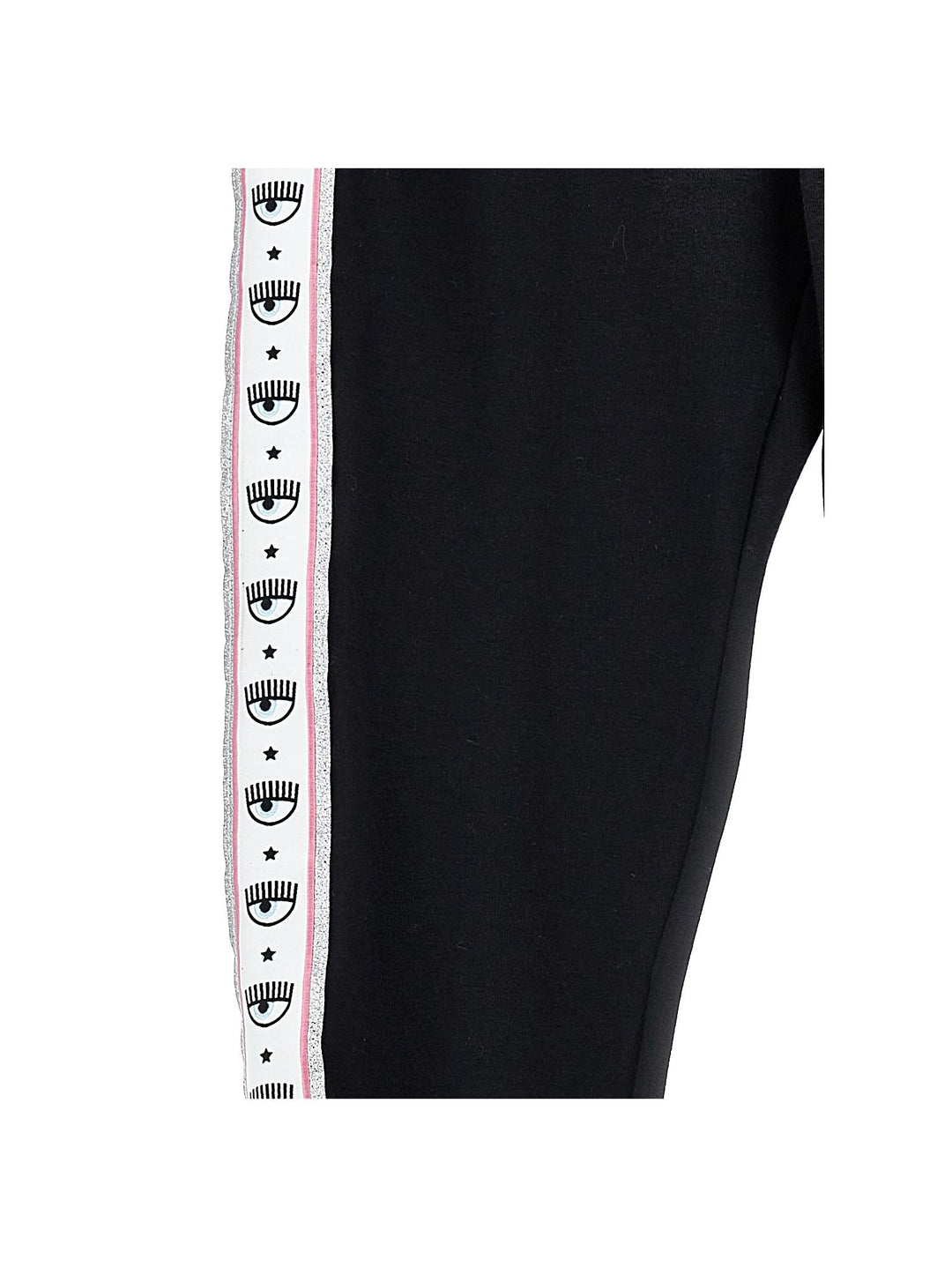 Leggings neri bambina con bande logate laterali