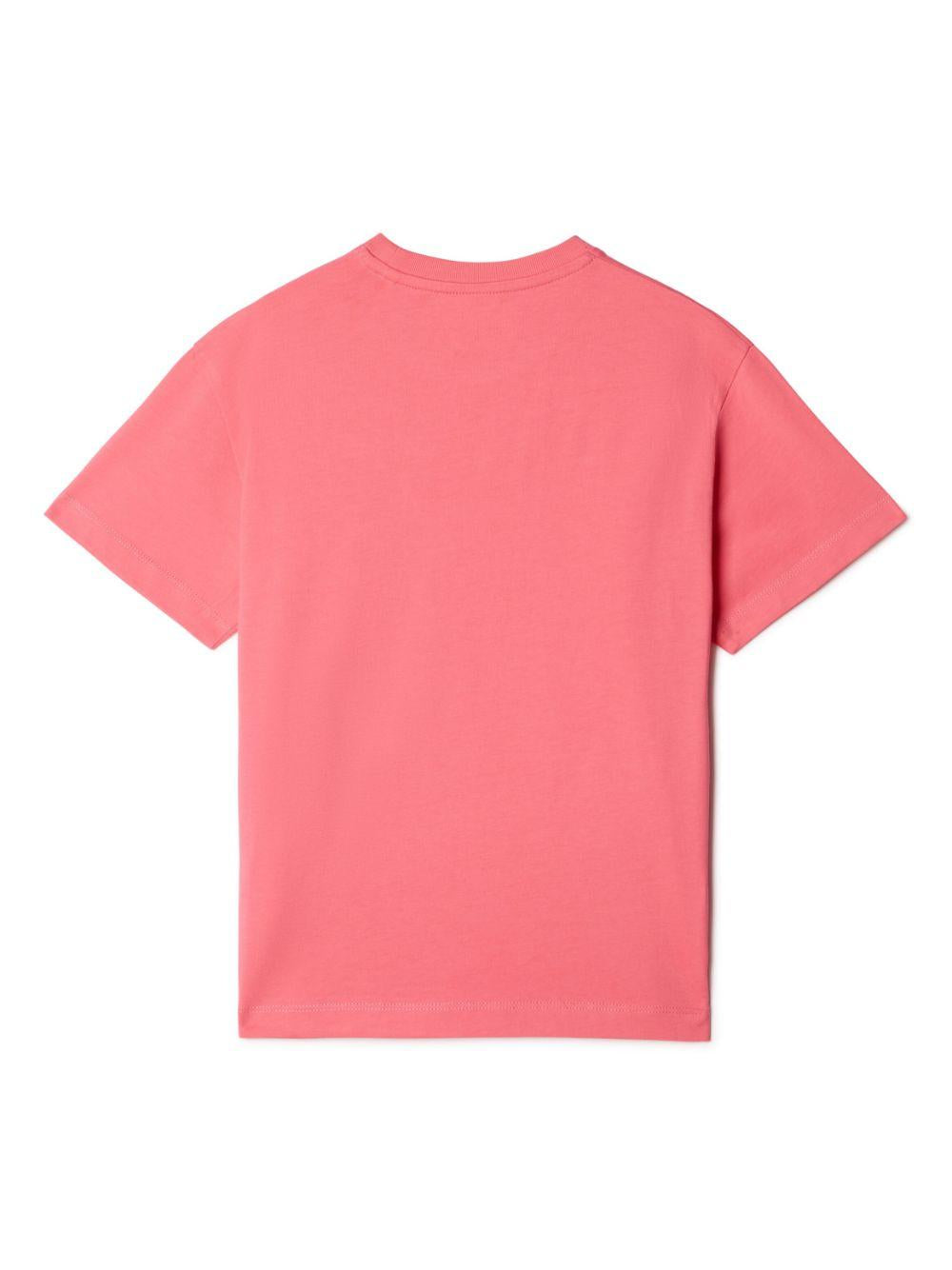 T-shirt rosa bambina con logo bianco stampato OGAA001F23JER002 3201 off-white kids 