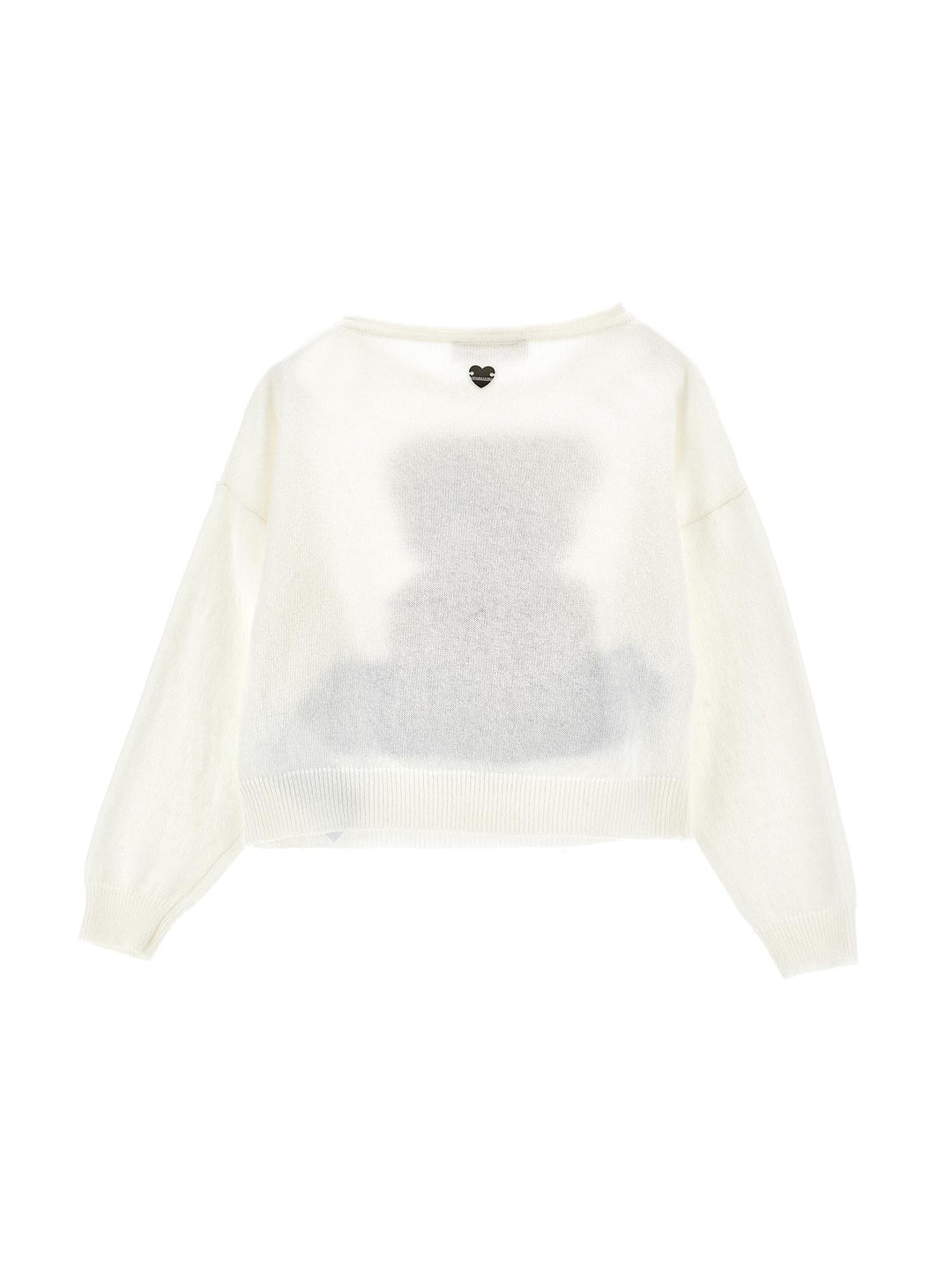 Maglia bianca bambina con ricamo multicolor