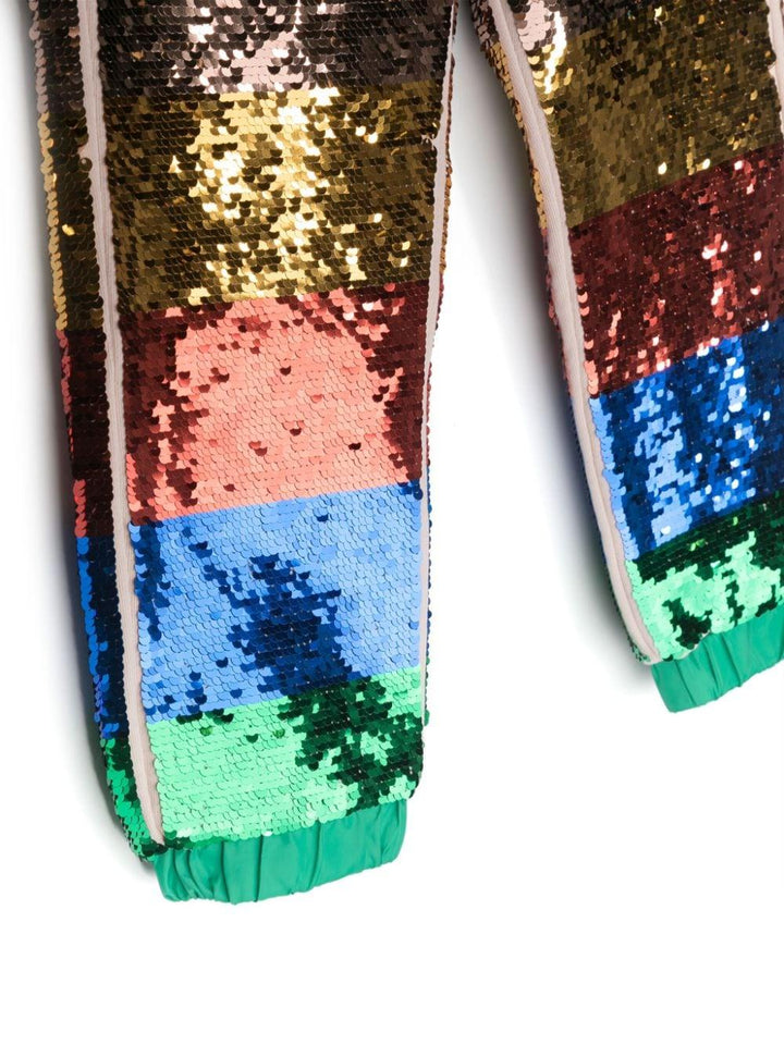 Pantaloni sportivi multicolor bambina con paillettes