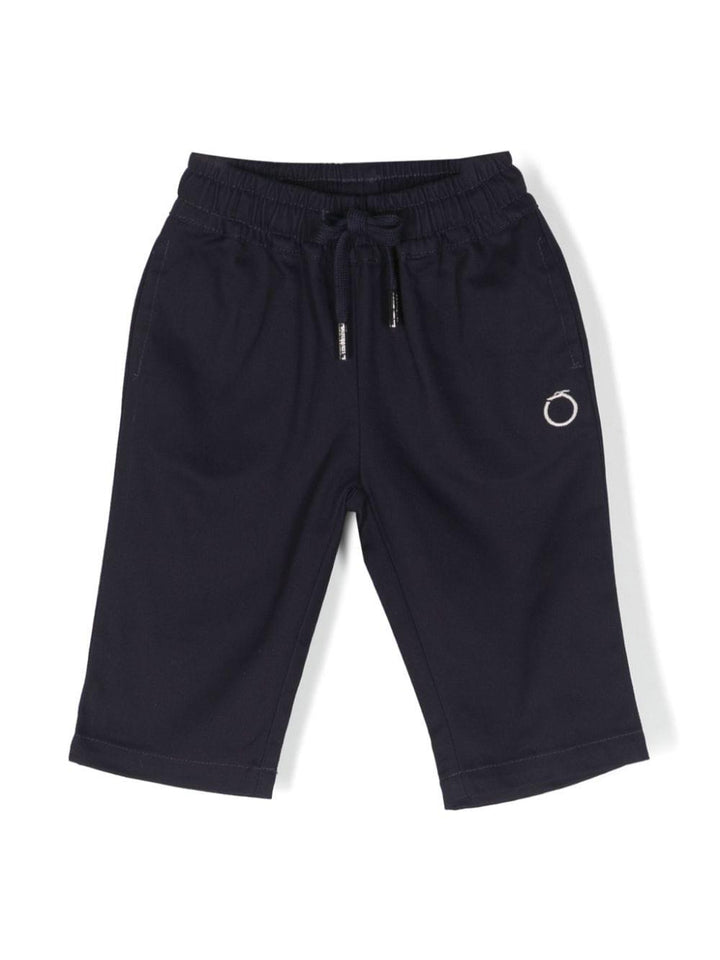 Pantaloni blu navy unisex con ricamo logo