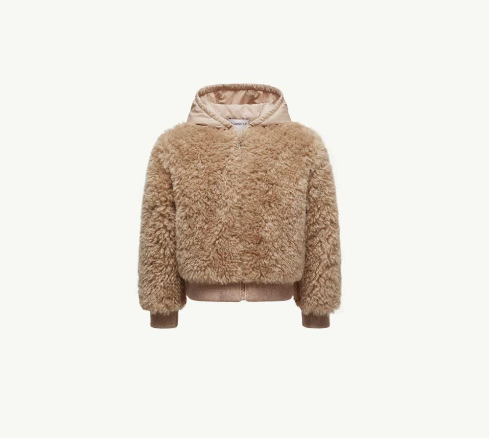 felpa beige bambina 8G0001389B0G 268 Moncler Kids 