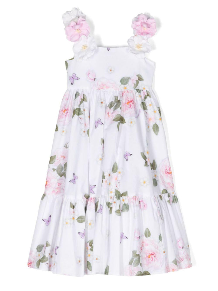 Abito bianco/multicolor bambina