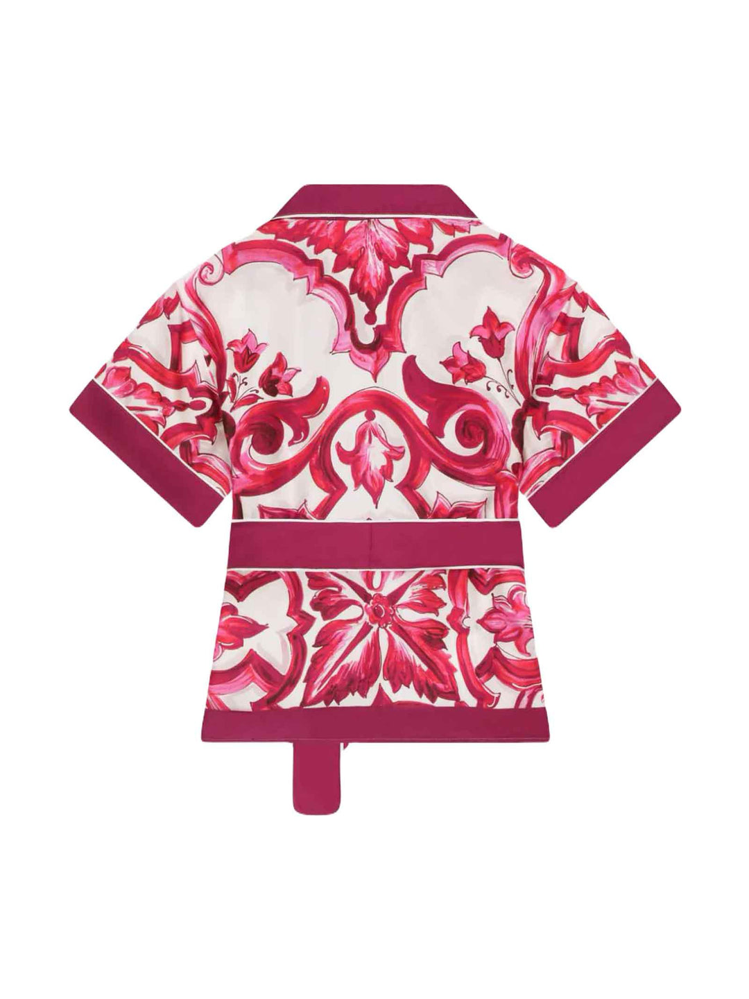 Camicia bianco/cremisi bambina