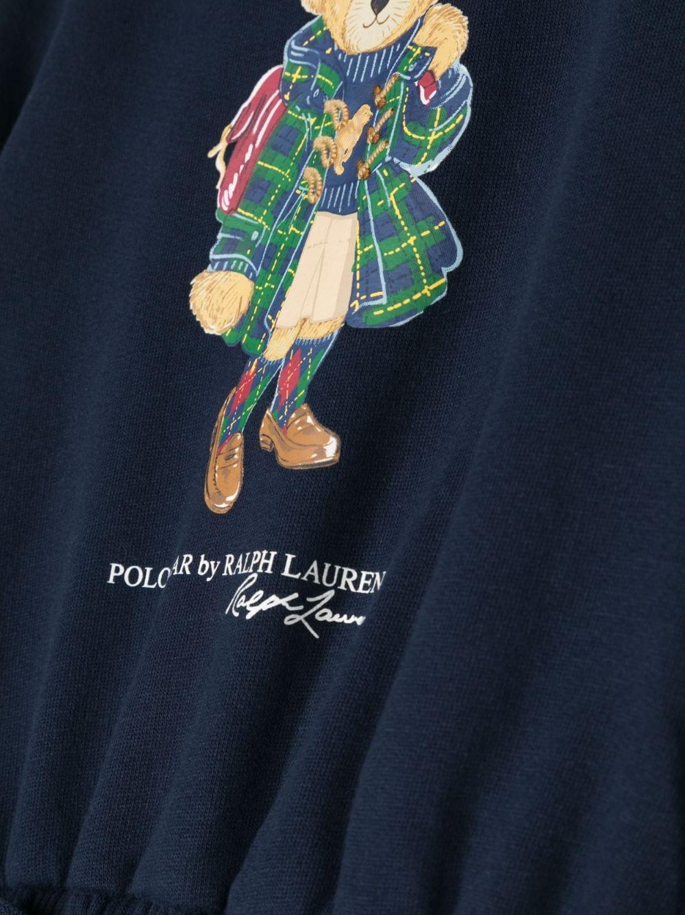 Abito blu bambina con stampa 312916767 002 RALPH LAUREN KIDS 