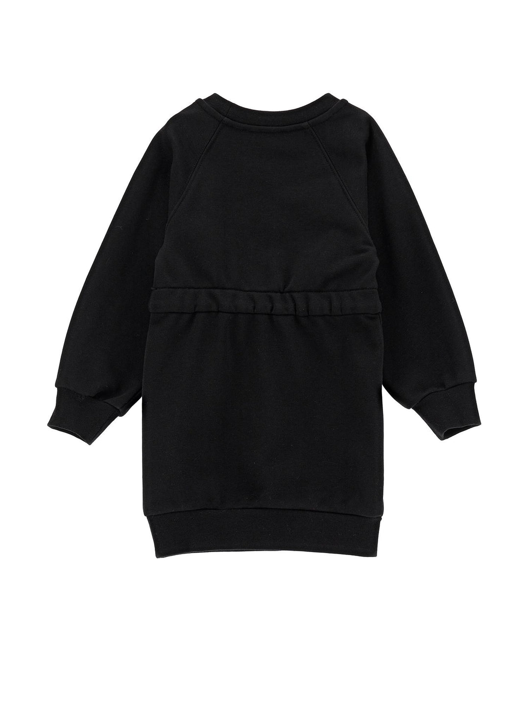 Abito nero bambina con applicazione frontale