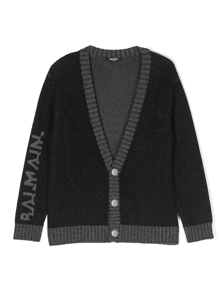 Cardigan nero e grigio bambino