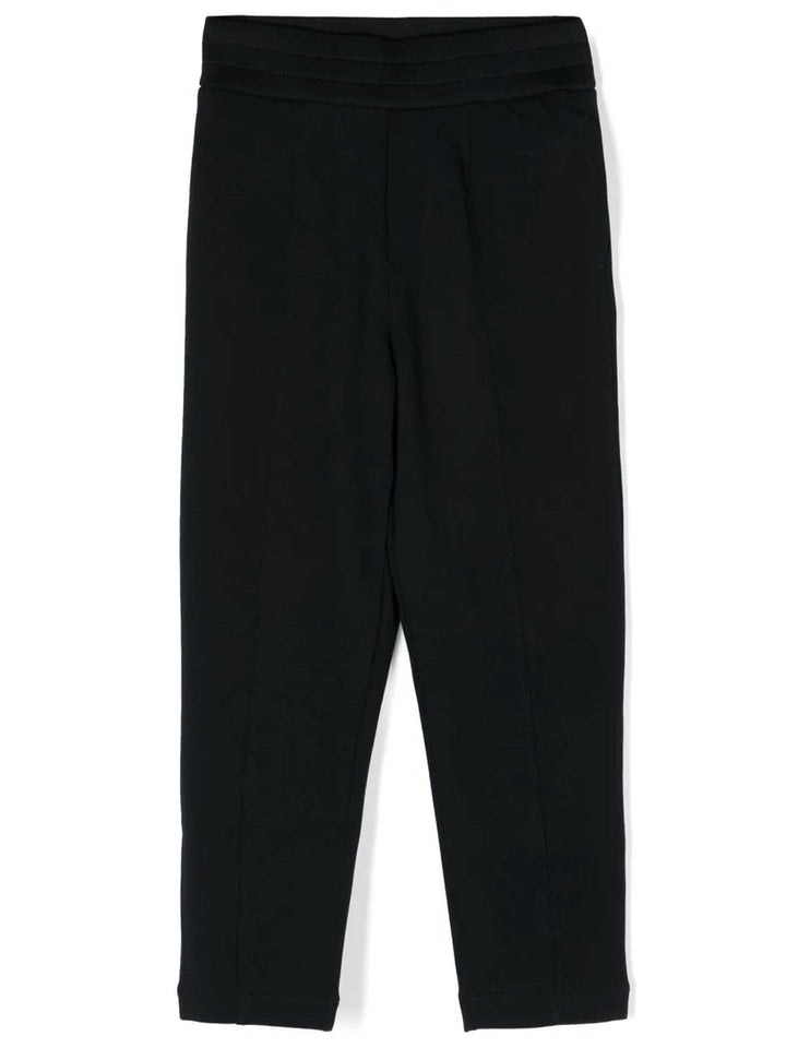 Pantaloni blu a gamba dritta in misto cotone bambino