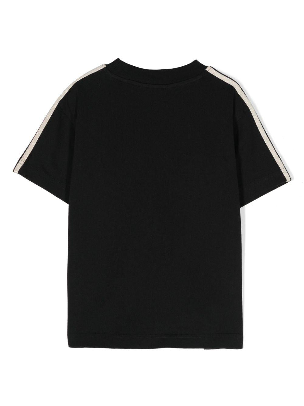 T-shirt bambino nera/bianca PBAA011S24JER001 1001 PALM ANGELS KIDS 